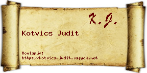 Kotvics Judit névjegykártya